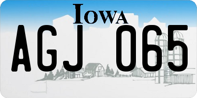 IA license plate AGJ065