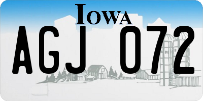 IA license plate AGJ072