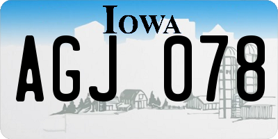 IA license plate AGJ078