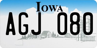 IA license plate AGJ080