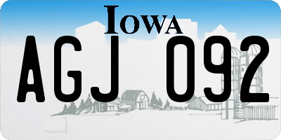IA license plate AGJ092