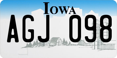 IA license plate AGJ098