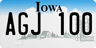IA license plate AGJ100