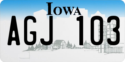 IA license plate AGJ103