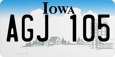 IA license plate AGJ105