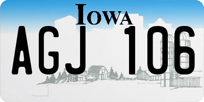 IA license plate AGJ106