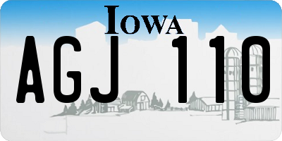 IA license plate AGJ110
