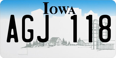IA license plate AGJ118