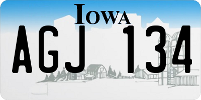 IA license plate AGJ134