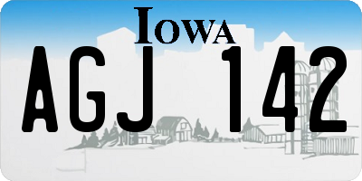 IA license plate AGJ142