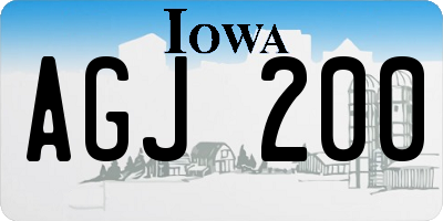 IA license plate AGJ200