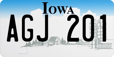 IA license plate AGJ201