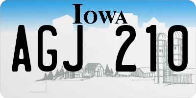 IA license plate AGJ210