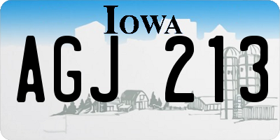 IA license plate AGJ213