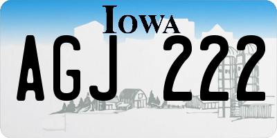 IA license plate AGJ222
