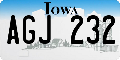 IA license plate AGJ232