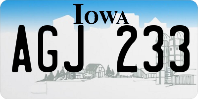 IA license plate AGJ233