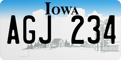 IA license plate AGJ234