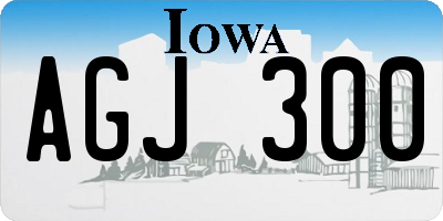 IA license plate AGJ300