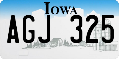 IA license plate AGJ325