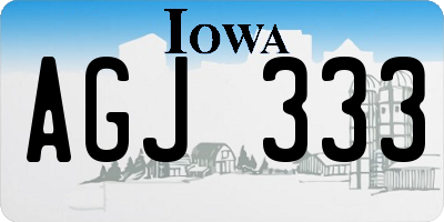 IA license plate AGJ333