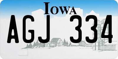 IA license plate AGJ334