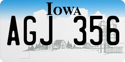 IA license plate AGJ356