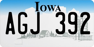 IA license plate AGJ392