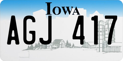 IA license plate AGJ417