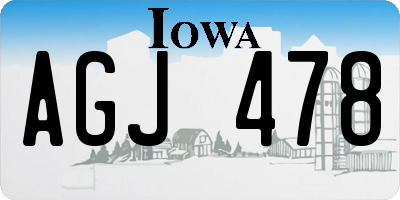 IA license plate AGJ478