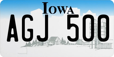 IA license plate AGJ500