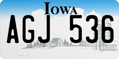 IA license plate AGJ536
