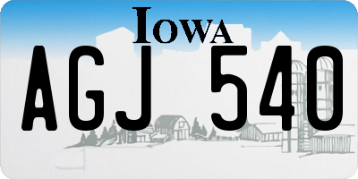 IA license plate AGJ540