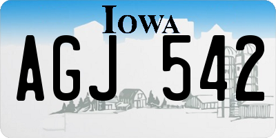 IA license plate AGJ542