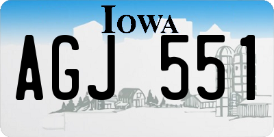 IA license plate AGJ551