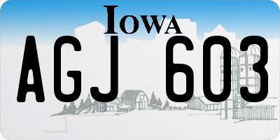 IA license plate AGJ603