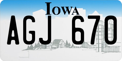 IA license plate AGJ670