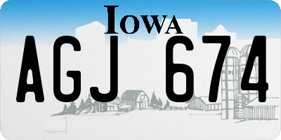 IA license plate AGJ674