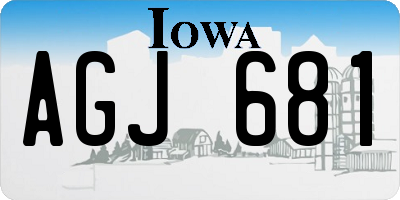 IA license plate AGJ681