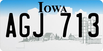 IA license plate AGJ713