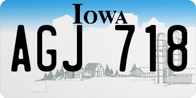 IA license plate AGJ718