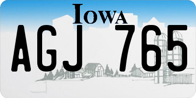 IA license plate AGJ765