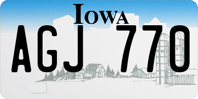 IA license plate AGJ770