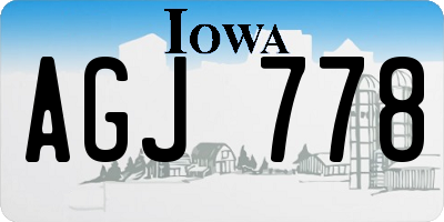 IA license plate AGJ778