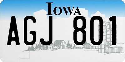 IA license plate AGJ801
