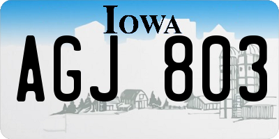 IA license plate AGJ803