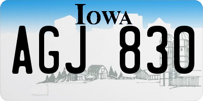 IA license plate AGJ830