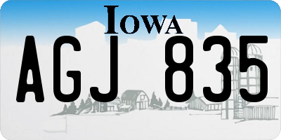 IA license plate AGJ835