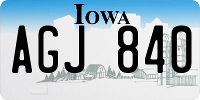 IA license plate AGJ840