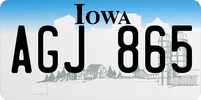 IA license plate AGJ865